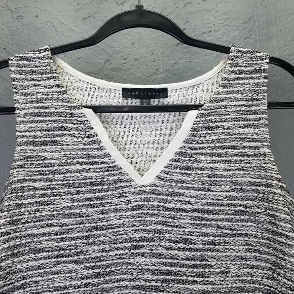 Sanctuary Vest Tank Top Women S Mixed Media Pullover Grey Tweed Sheer Hi-Low Hem - Picture 2 of 12